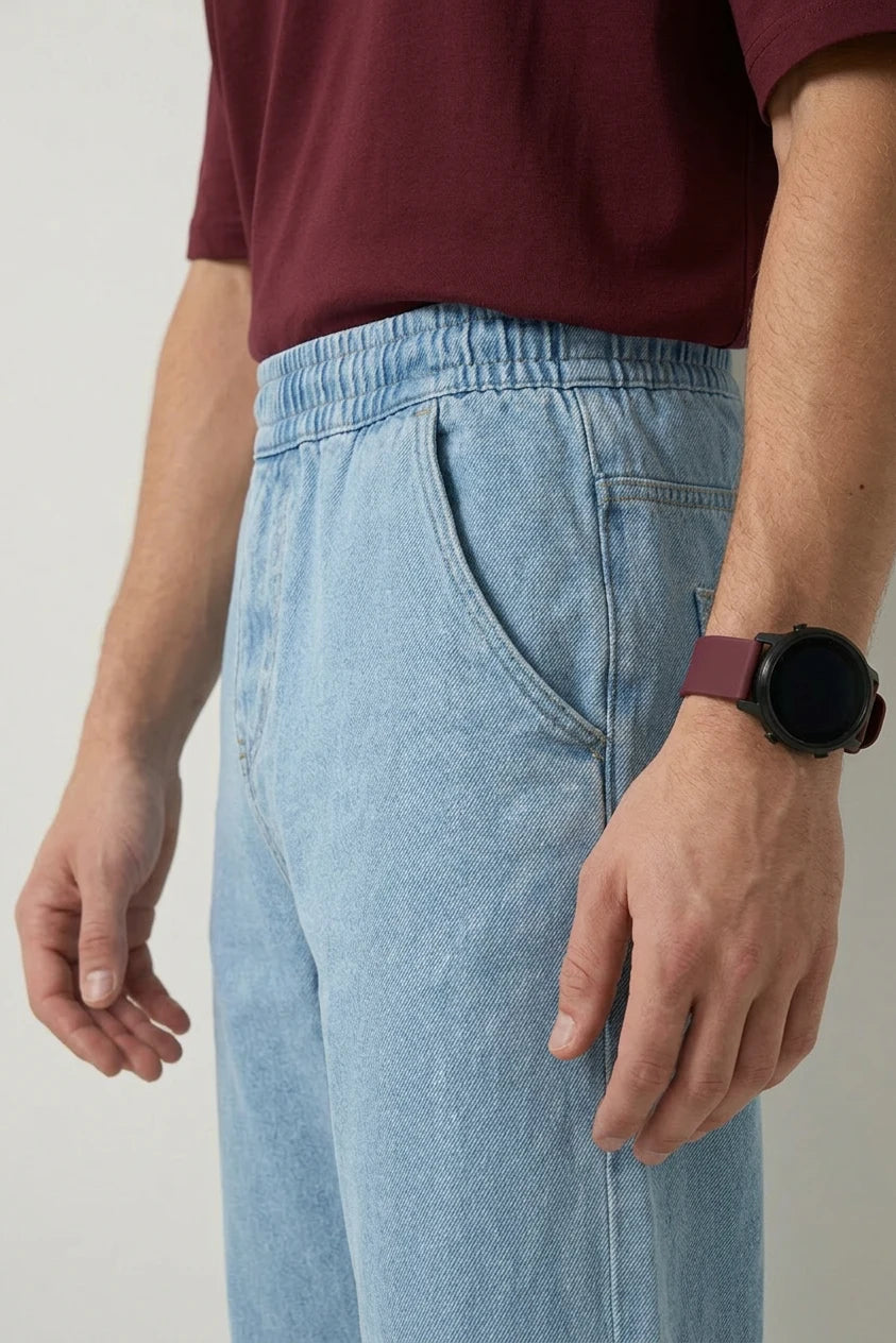 Erkek Rahat Kesim Denim Mavi Pantolon
