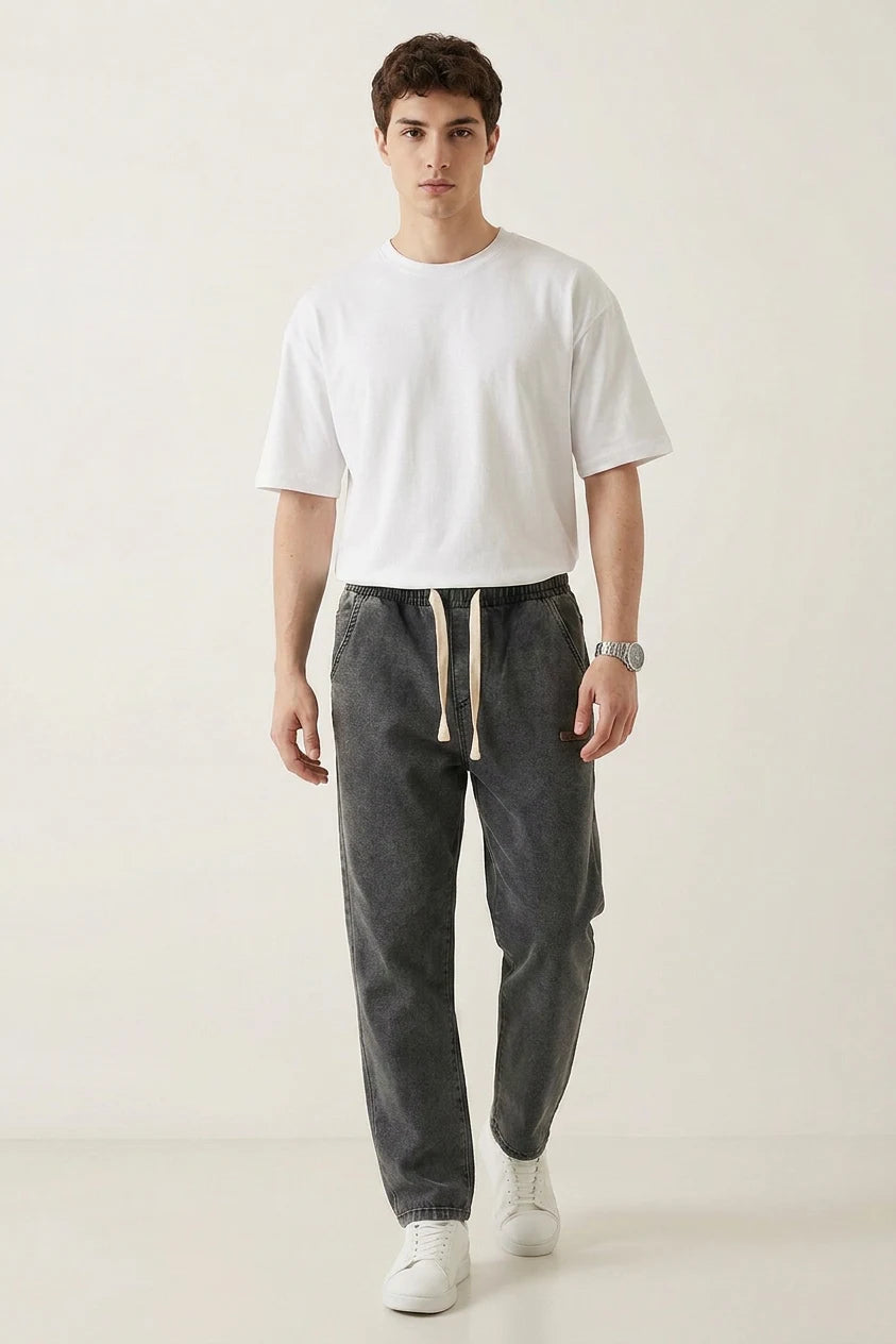 Erkek Rahat Kesim Denim Antrasit Pantolon