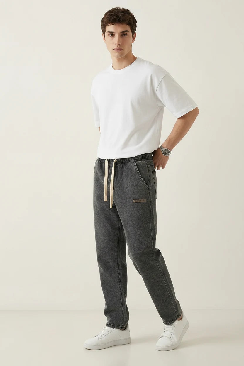Erkek Rahat Kesim Denim Antrasit Pantolon