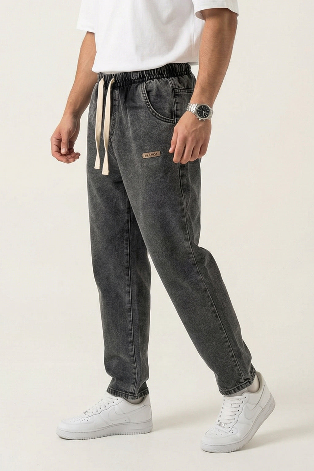 Erkek Rahat Kesim Denim Antrasit Pantolon