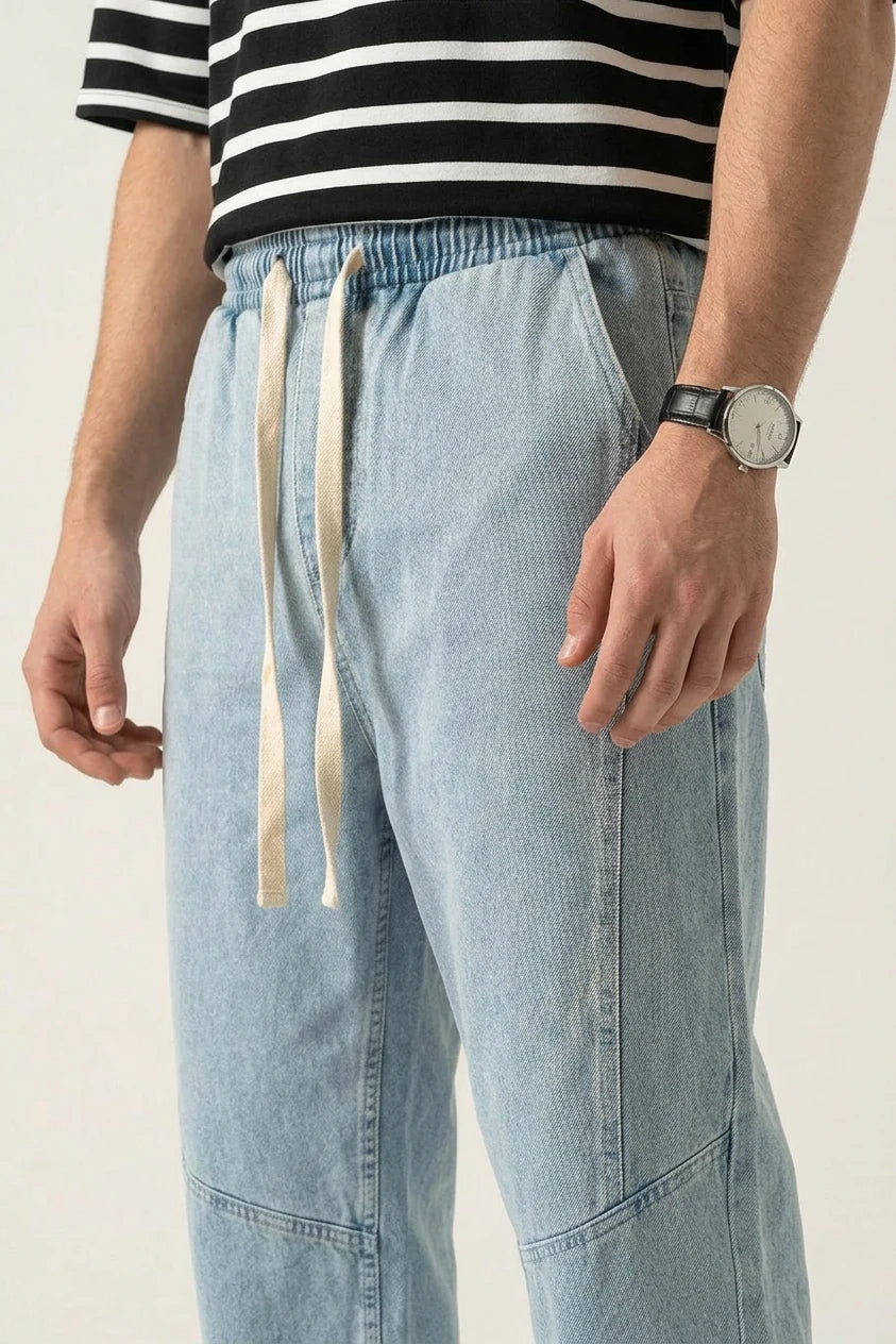 Erkek Rahat Kesim Denim Mavi Pantolon