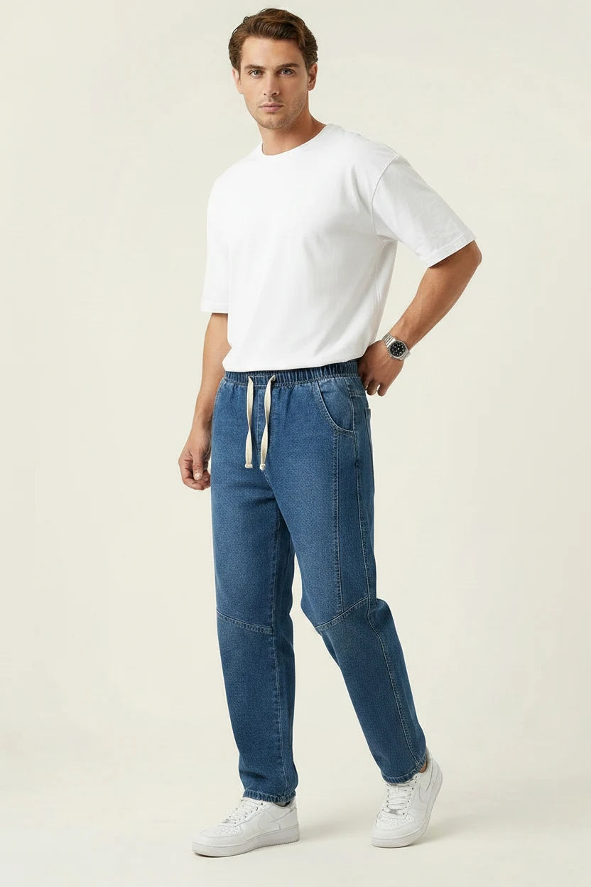 Erkek Rahat Kesim Denim Lacivert Pantolon