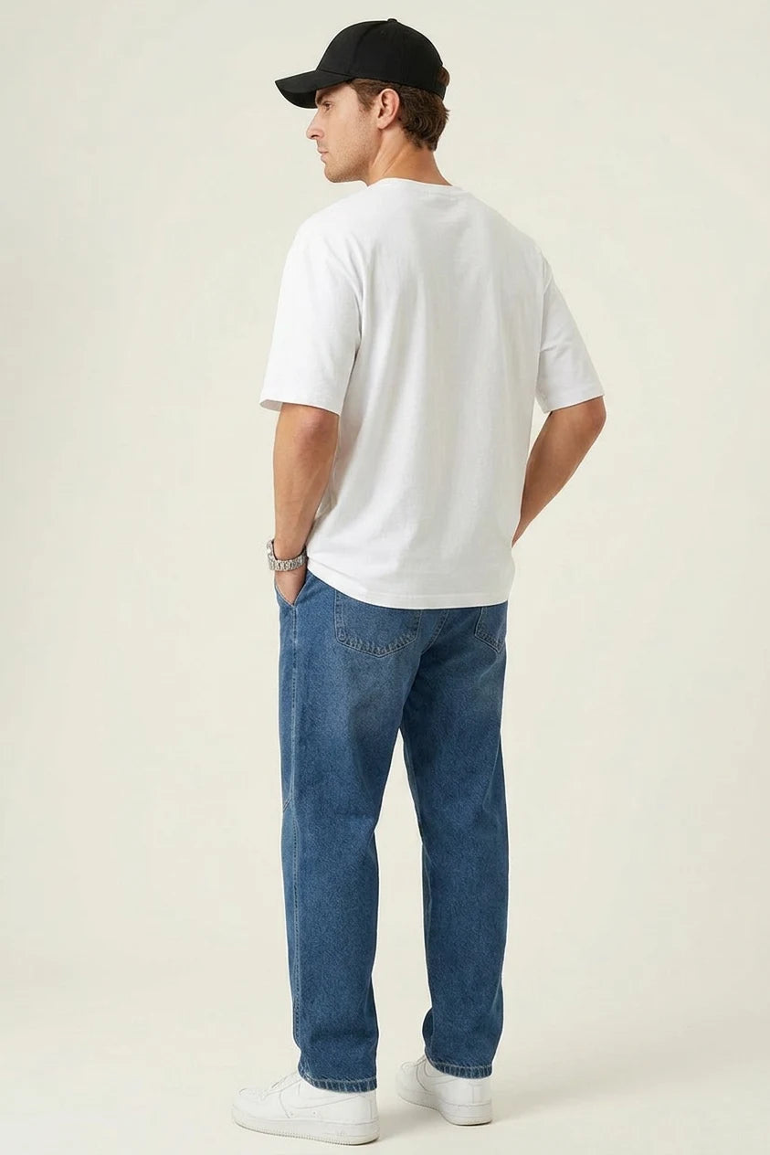 Erkek Rahat Kesim Denim Lacivert Pantolon
