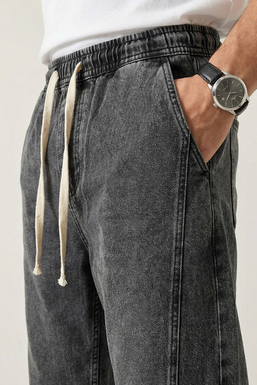 Erkek Rahat Kesim Denim Antrasit Pantolon