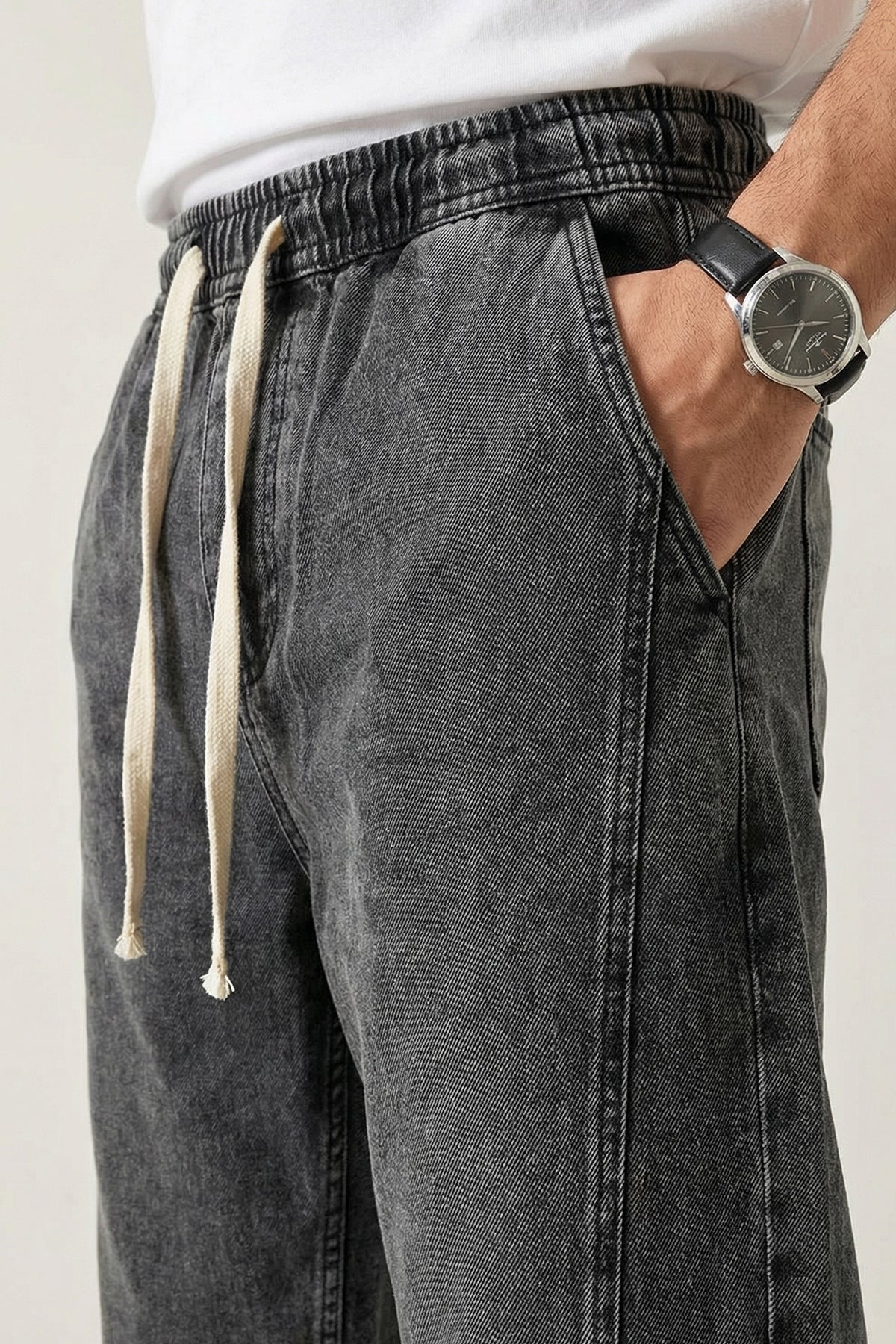 Erkek Rahat Kesim Denim Antrasit Pantolon