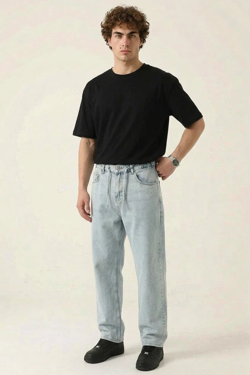 Erkek Rahat Kesim Denim Mavi Pantolon
