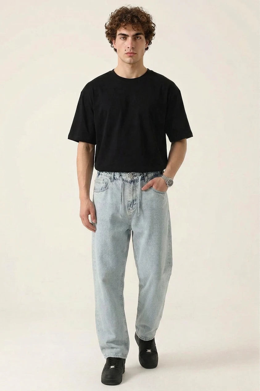 Erkek Rahat Kesim Denim Mavi Pantolon