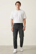 Erkek Rahat Kesim Baggy Denim Antrasit Pantolon