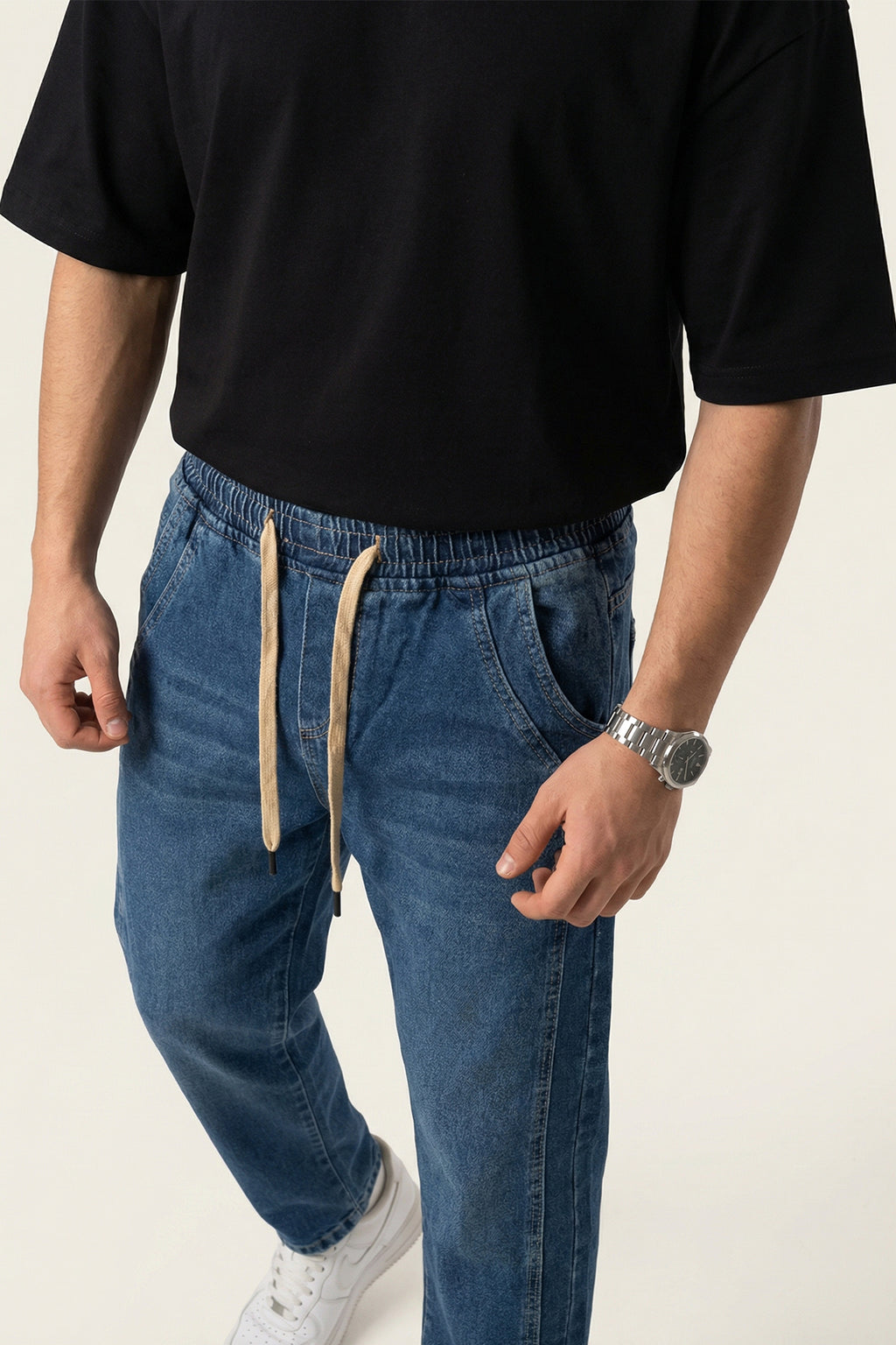 Erkek Rahat Kesim Denim Lacivert Pantolon