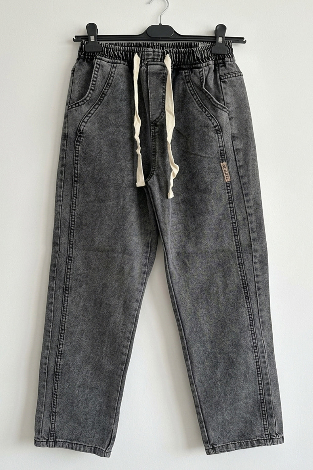 Erkek Rahat Kesim Baggy Denim Antrasit Pantolon