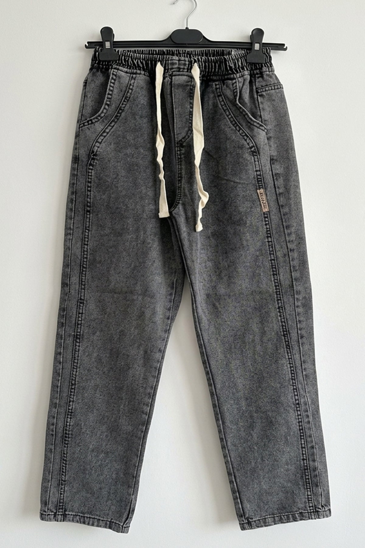 Erkek Rahat Kesim Baggy Denim Antrasit Pantolon