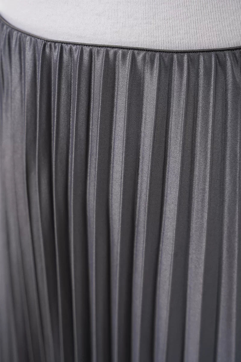 Kadın Pileli Gri Etek