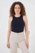 Kadın Halter Yaka Lacivert Body