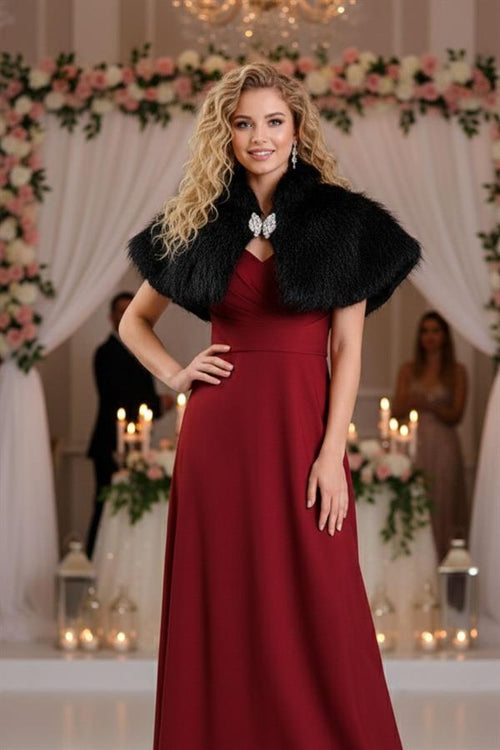 Siyah Broşlu Kürk Etol Bolero - 36